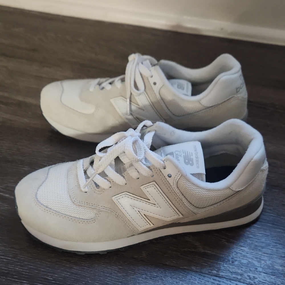 New Balance Womens Gray and White Sneakers